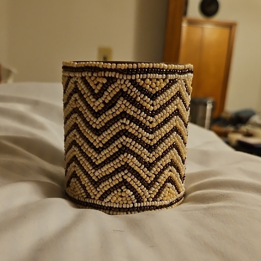 Beaded Chevron Cuff Bohemian Statement Jewelry Bracelet